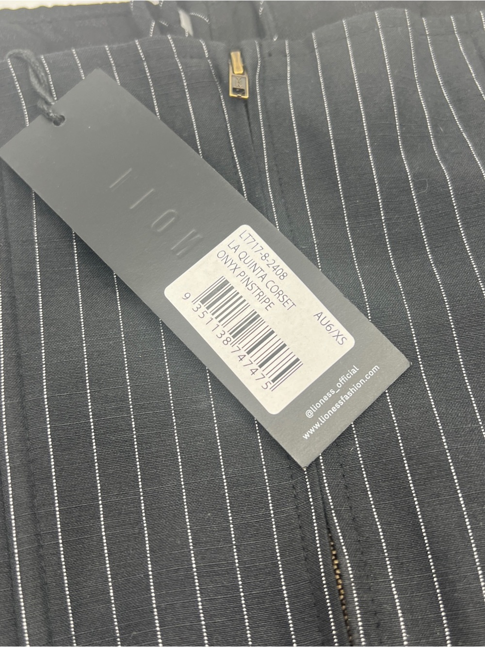NWT New Lioness La Quinta corset black onyx pinstripe XS Shopbop revolve - Picture 11 of 16